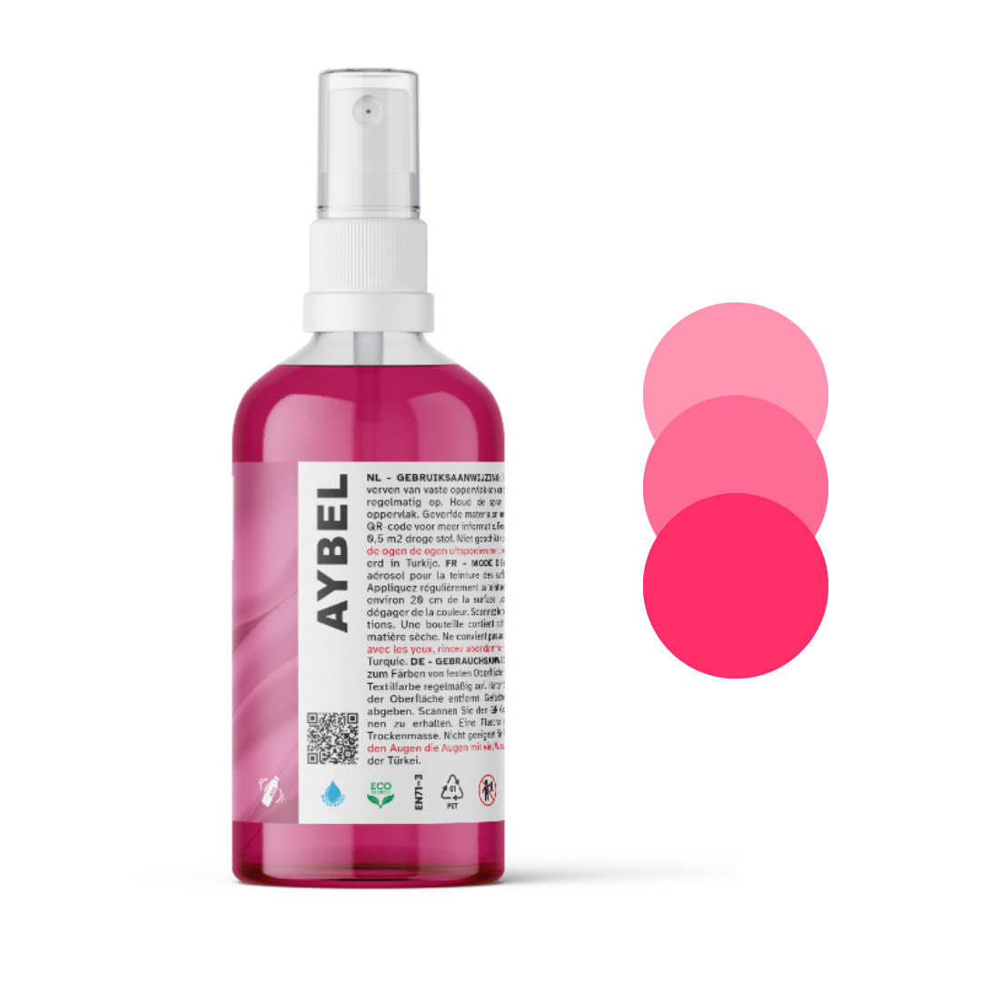 Spray de teinture rose pour tissu
